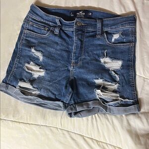Hollister Women's Ripped Blue Jean Shorts